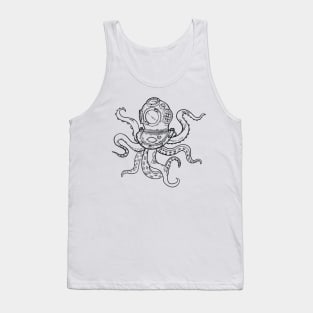 Octopus in a Diving Helmet Tank Top